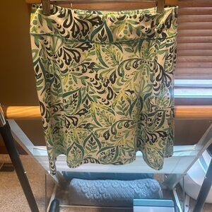 Title Nine Leaf Pattern Skirt in Green and Blue